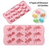 Load image into Gallery viewer, Silicone 3D Dinosaur Ice Cube Tray Candy Cake Chocolate Mold Set 12 Cavities