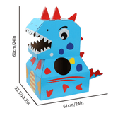 Load image into Gallery viewer, Dinosaur Cardboard Box DIY Wearable Trex Carton Kindergarten Performance Cosplay Costume Blue