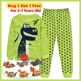 Load image into Gallery viewer, 2-7 Years Old Dinosaur Pajamas Kids Sleepwear Long Sleeve Children Pjs Light Green / 3T