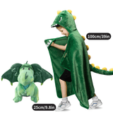 Load image into Gallery viewer, Name Personalized Dinosaur Ultra Plush Fleece Hooded Throw Blanket Cosplay Costume for Kids Blanket+Plush