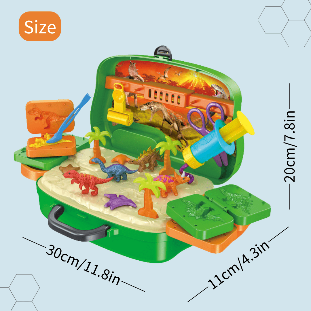 24 PCS Dinosaur Play Dough Kit with 8 Colors Mud, Tools, Creation Toys –  Dinolize