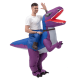 Load image into Gallery viewer, Kid and Adult Riding Dinosaur Costume Inflatable Trex Tyrannosaurus Props Costume Suit Purple / 140-190cm(4.5-6.2 ft)