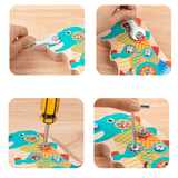 Load image into Gallery viewer, Wooden Dinosaur Disassembly Tool Screw Nut Busy Board Montessori Toy Dinosaur