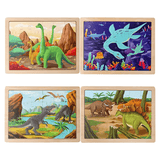 Load image into Gallery viewer, 24 Pcs Wooden Dinosaur Jigsaw Puzzles for Kids 4 Pack