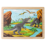 Load image into Gallery viewer, 24 Pcs Wooden Dinosaur Jigsaw Puzzles for Kids Trex