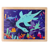 Load image into Gallery viewer, 24 Pcs Wooden Dinosaur Jigsaw Puzzles for Kids Mosasaurus