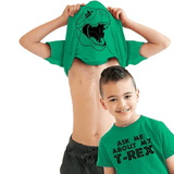 Load image into Gallery viewer, Ask Me About My Trex T Shirt Dinosaur Flip Graphic Print Kids 100