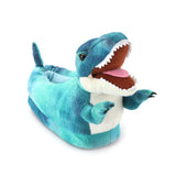 Load image into Gallery viewer, Dinosaur Plush Stuffed Slippers Blue Trex / Adult (35-44)