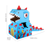 Load image into Gallery viewer, Dinosaur Cardboard Box DIY Wearable Trex Carton Kindergarten Performance Cosplay Costume Blue 02
