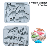 Load image into Gallery viewer, Silicone 3D Dinosaur Ice Cube Tray Candy Cake Chocolate Mold Set 8 Cavities