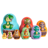 Load image into Gallery viewer, Dinosaur Russian Nesting Dolls Matryoshka Stacking Nested Set 8 Pieces Dinosaur / 1 Pack(10% Off)