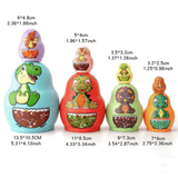 Load image into Gallery viewer, Dinosaur Russian Nesting Dolls Matryoshka Stacking Nested Set 8 Pieces