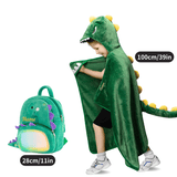 Load image into Gallery viewer, Name Personalized Dinosaur Ultra Plush Fleece Hooded Throw Blanket Cosplay Costume for Kids Blanket+Backpack