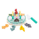 Load image into Gallery viewer, Wooden Birthday Cake Toy (1-5 Years) with Dinosaur Candles without dinosaur candles