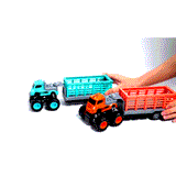 Load image into Gallery viewer, Carrier Truck Transport Car Trailer Toy Construction Vehicle Set with Dinosaur Figures Pull Back Cars