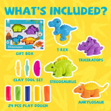 Load image into Gallery viewer, 31 Pcs Dinosaur Mold Play Dough Toy Set Art Craft Kit Gift for Kids 31 Pcs