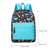 Load image into Gallery viewer, 35cm Height Dinosaur Pattern Preschool School Backpack Lightweight Large Capacity Bag for Boys Girls Black Blue