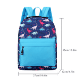 Load image into Gallery viewer, 35cm Height Dinosaur Pattern Preschool School Backpack Lightweight Large Capacity Bag for Boys Girls Blue