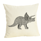 Load image into Gallery viewer, 18 inch Square Dinosaur Pillow Case Trex Throw Pillow Cover Triceratops