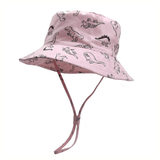 Load image into Gallery viewer, 54cm Cute Dinosaur Bucket Hat Summer Beach Sun Hat UPF 50 for Kids 3-8 Years Pink