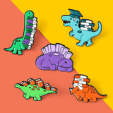 Load image into Gallery viewer, 5 Pcs Dinosaur Pins Brooch T Rex Enamel Pin for Clothes Bags Backpacks Decoration