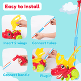 Load image into Gallery viewer, Dinosaur Trolley Baby Walker Toy with Flapping Wings and Ring Bell for Toddler