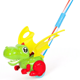 Load image into Gallery viewer, Dinosaur Trolley Walker Toy with Flapping Wings and Ring Bell for Baby Toddler Green