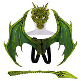 Load image into Gallery viewer, 3D PU Dinosaur Dragon Mask Halloween Party Props Costumes Decoration Green Set