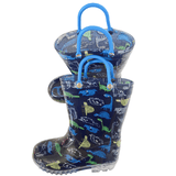 Load image into Gallery viewer, Dinosaur Rain Boots with Easy Handles Dinosaur Pattern Waterproof Rubber Toddlers Kids