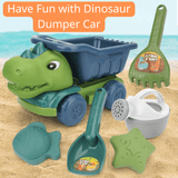 Load image into Gallery viewer, Dinosaur Sand Toys Beach Toys Set with Basket Molds Digger Scoop Shovel Tank Truck