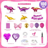 Load image into Gallery viewer, 101 Pcs Happy Birthday Dinosaur Balloon Decoration Party Supplies Rain Curtains Cake Toppers