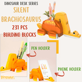 Load image into Gallery viewer, Fun Desk Series Dinosaur Assembled DIY Building Blocks Set Storage Box Photo Frame Brachiosaurus