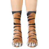 Load image into Gallery viewer, 3D Printing Funny Animal Foot Hoof Paws Elastic Long Socks Tiger / Children