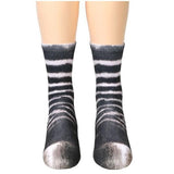 Load image into Gallery viewer, 3D Printing Funny Animal Foot Hoof Paws Elastic Long Socks Zebra / Children