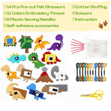 Load image into Gallery viewer, 14 PCS Felt Dinosaur Pattern Sewing KIt DIY Crafts Toy for Boys Girls