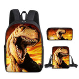 Load image into Gallery viewer, 3 in 1 Dinosaur Print Backpack Set Messenger Bag Pen Case 16 Inch School Bag for Kids