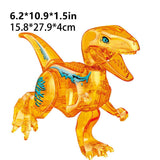 Load image into Gallery viewer, 12&quot; Dinosaur Jurassic Theme DIY Action Figures Building Blocks Toy Playsets Acrylic Oragne Velociraptor