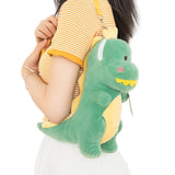 Load image into Gallery viewer, Adorable Soft Plush Dinosaur Crossbody Bag Zipper Satchel Animal Shoulder Bag Kids Gift Green Zipper Bag