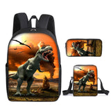 Load image into Gallery viewer, 3D T-Rex Durable Dinosaur Cartoon Travel Backpack School Laptop Daypack Waterproof Bag 18(3pcs) / 16in