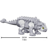 Load image into Gallery viewer, 12&quot; Dinosaur Jurassic Theme DIY Action Figures Building Blocks Toy Playsets Silver Ankylosaurus / 19.7*6cm