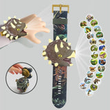 Load image into Gallery viewer, Dinosaur Flip Top Watch with Slide Projector 24 Species Pattern Educational Learning Toy Triceratops