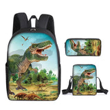 Load image into Gallery viewer, 3D T-Rex Durable Dinosaur Cartoon Travel Backpack School Laptop Daypack Waterproof Bag 17(3pcs) / 16in