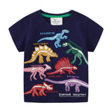 Load image into Gallery viewer, 2-7 Years Old Kids Luminous T Shirt Dinosaur Animal Shark Pattern Summer Clothing Dinosaur / 2T