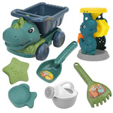Load image into Gallery viewer, Dinosaur Sand Toys Beach Toys Set with Basket Molds Digger Scoop Shovel Tank Truck Dumper Car Set