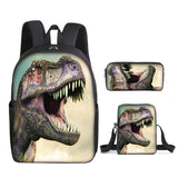 Load image into Gallery viewer, 3D T-Rex Durable Dinosaur Cartoon Travel Backpack School Laptop Daypack Waterproof Bag 13(3pcs) / 16in