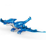 Load image into Gallery viewer, 12‘’ Dinosaur Jurassic Theme DIY Action Figures Building Blocks Toy Playsets Blue Pterosaur / 20.1*30.5cm