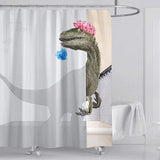 Load image into Gallery viewer, 3D Dinosaur Bathroom Decor Stall Curtain Lightproof Shower Curtain and Carpet Set