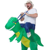 Load image into Gallery viewer, 3D Stegosaurus Tyrannosaurus Dinosaur Riding Inflatable Imitating Props Costume Children&#39;s Day Halloween Gift Green / 59-79in
