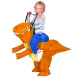 Load image into Gallery viewer, 3D Stegosaurus Tyrannosaurus Dinosaur Riding Inflatable Imitating Props Costume Children&#39;s Day Halloween Gift Orange / 23-35in