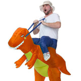 Load image into Gallery viewer, 3D Stegosaurus Tyrannosaurus Dinosaur Riding Inflatable Imitating Props Costume Children&#39;s Day Halloween Gift Orange / 59-79in